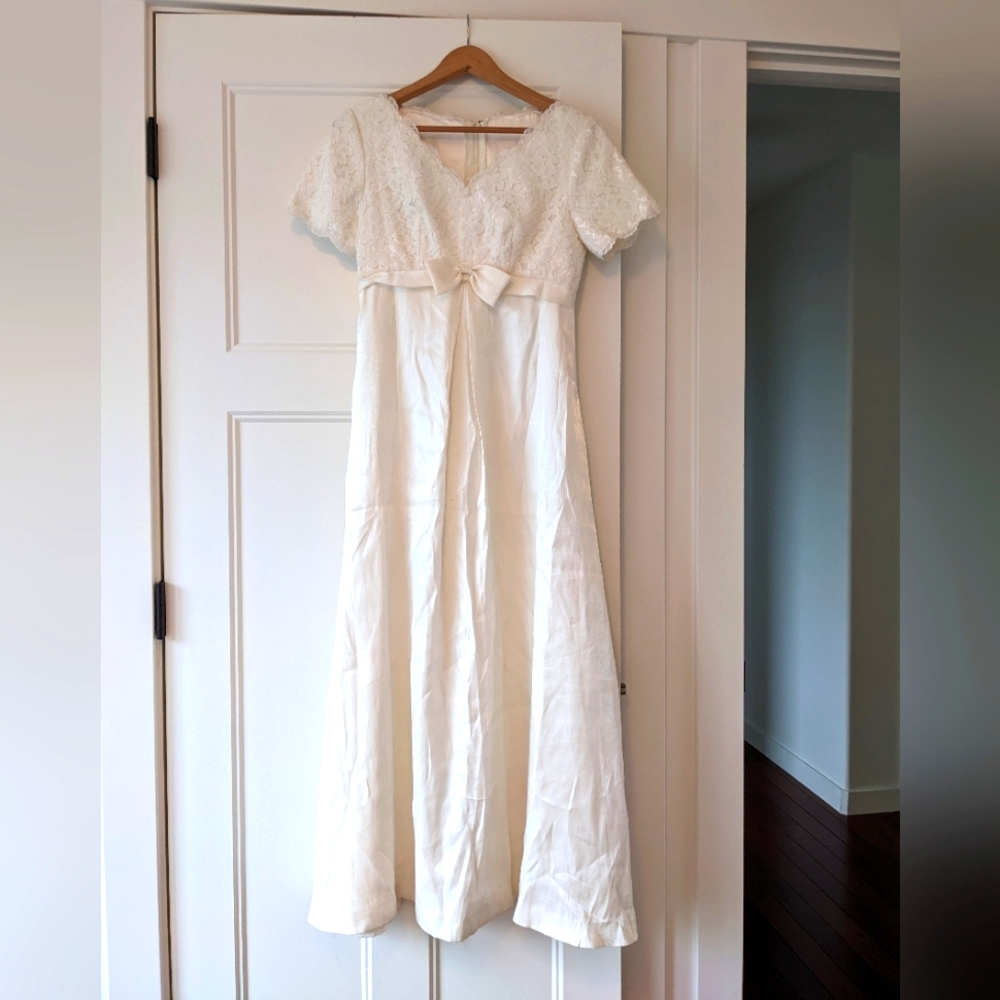 Vintage Ivory Dress, XS/S - Picture 1 of 10